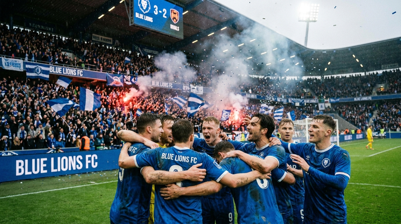 FC Hansa Rostock Mannschaft vor ausverkauftem Ostseestadion waehrend der Hinrunde
