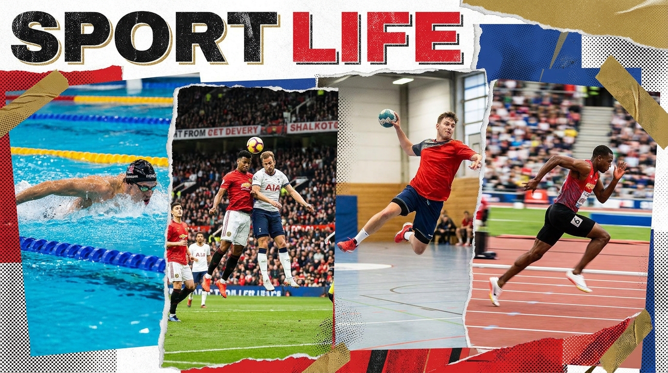 Collage der Rostocker Sportmomente 2025 mit verschiedenen Vereinen und Athleten